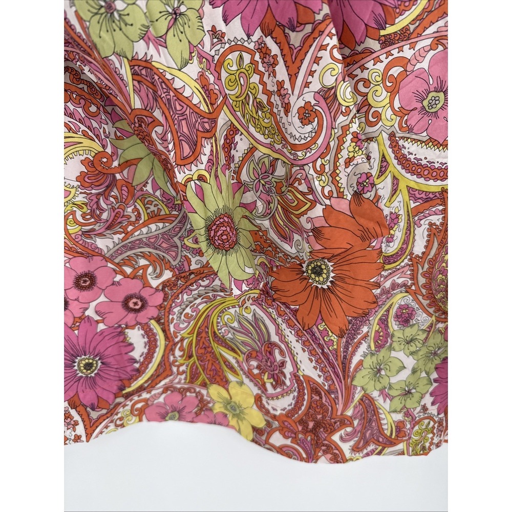 Talbots Womens 100% Silk Floral Paisley Multicolor Blouse Top Size Medium Boho - Picture 4 of 11